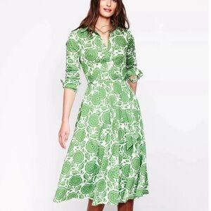 Boden: Amy shirt dress green paradise - size 6L